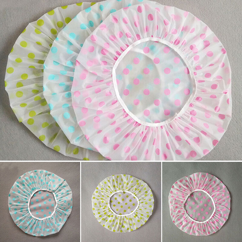 10pcs Waterproof Shower Cap Thicken Bath Hat Bathing Clear Hair Elastic Cap Hats