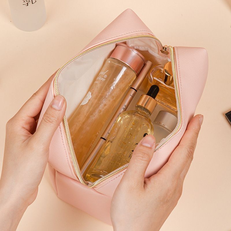 Cosmetic Bag Waterproof Synthetic Leather Makeup Pouch Traveling Toiletry Purse