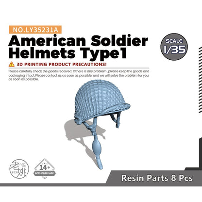Yao's Studio LY35231A 1/35 Model Upgrade Parts American Soldier Helmets Type1