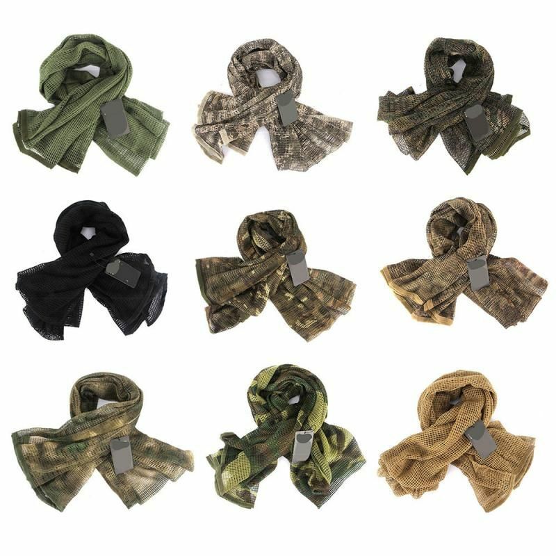 Camouflage Tactical Mesh Scarf Face Veil Camo Airsoft Hunting Cycling bandana