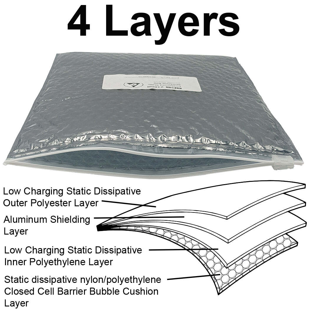 50 Pack 9" x 12" Resealable Cushioned Static Shielding Bags, Lightweight ESD