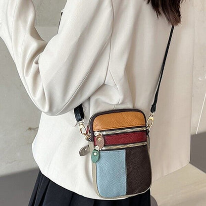 100% Genuine Leather Crossbody Bags Colorful (Random) Women's Sling Shoulder Bag