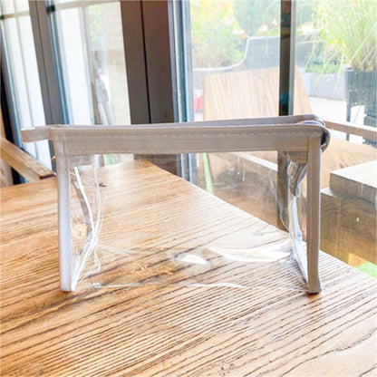 Large Transparent Makeup Bag Storage Cosmetic Triangular Box Purse 20*8*12.5 CM