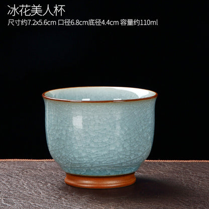 Ru Kiln Cup, Kung Fu Tea Cup, Ceramic Tea Cup, Tea Set, Ice Cracked Cup