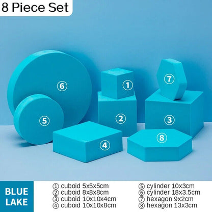 Photo Background Props 8Pcs Foam Solid Colors Photography Cube Posing Ornaments