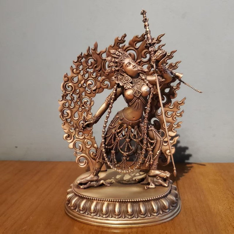 15CM Old Nepal Copper DAKINI Buddha Statue Buddhism Tantric Decoration