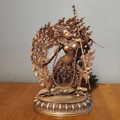 15CM Old Nepal Copper DAKINI Buddha Statue Buddhism Tantric Decoration