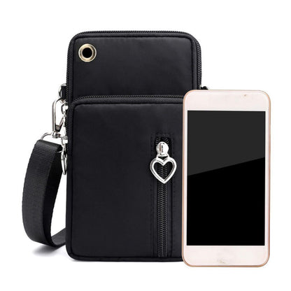 Phone Pouch Light Large Soft Waterproof Nylon Black Crossbody Purse Shoulder Bag