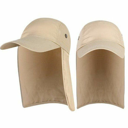 Outdoor Unisex Hiking Cap Quick Dry Sun Visor Hat Sun Protection Neck Flap Cover