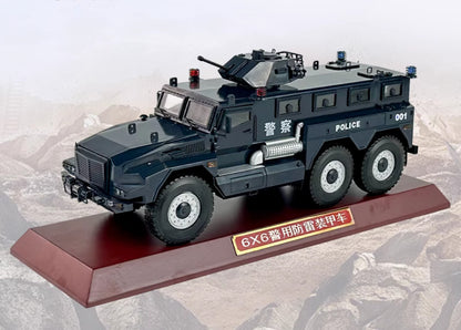 1:26 31CM 6x6 Police Anti-mine Armored Explosion-proof Vehicle Diecast Model