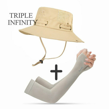 Summer Bucket Hat Mesh Breathable Outdoor Fishing Mountaineering Hiking Foldable
