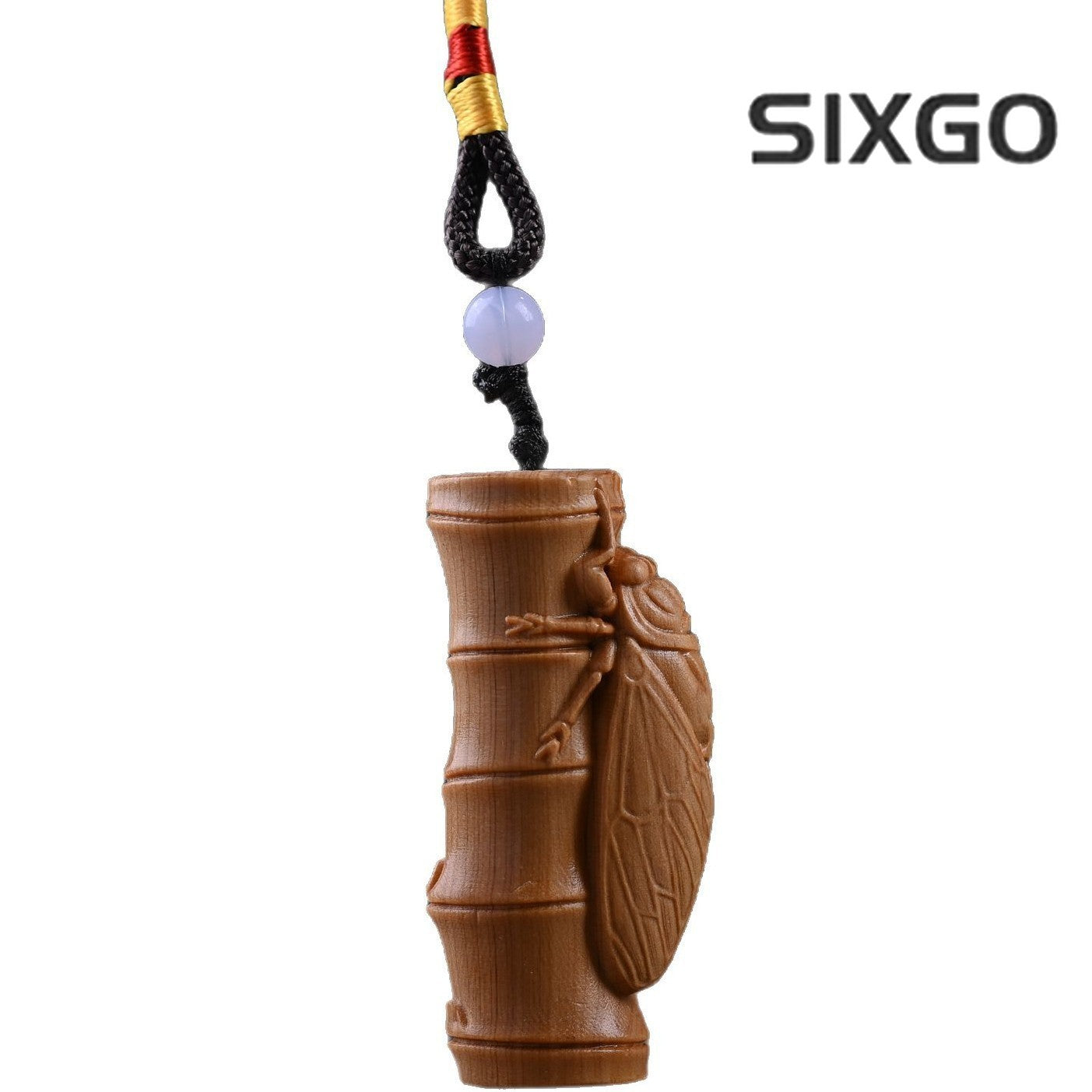 Wooden Animal Cicadas Figurine Solid Wood Carving Cicada Pendant Accessories