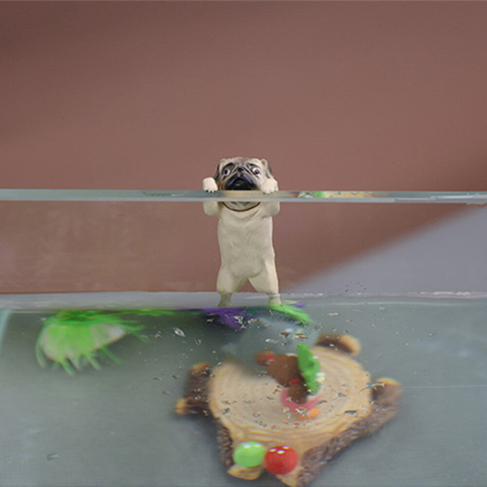 Dog Fish Tank Edge Side Decor Aquarium Landscaping Ornaments Hanging Decoration