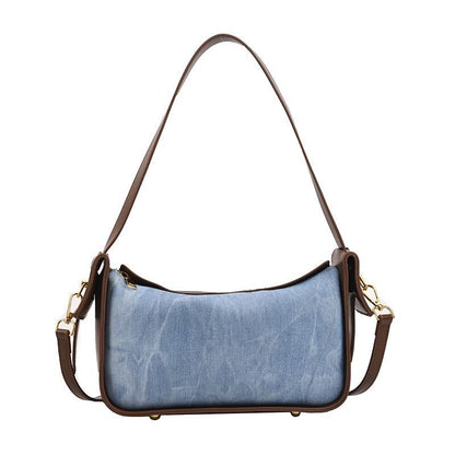 Denim Shoulder Bags Contrast Color Underarm Hobo Bag Crossbody Purses Handbags