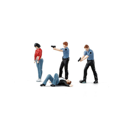 1/64 Figure Model City Road Police Arrest Thief Scene Display Doll Model