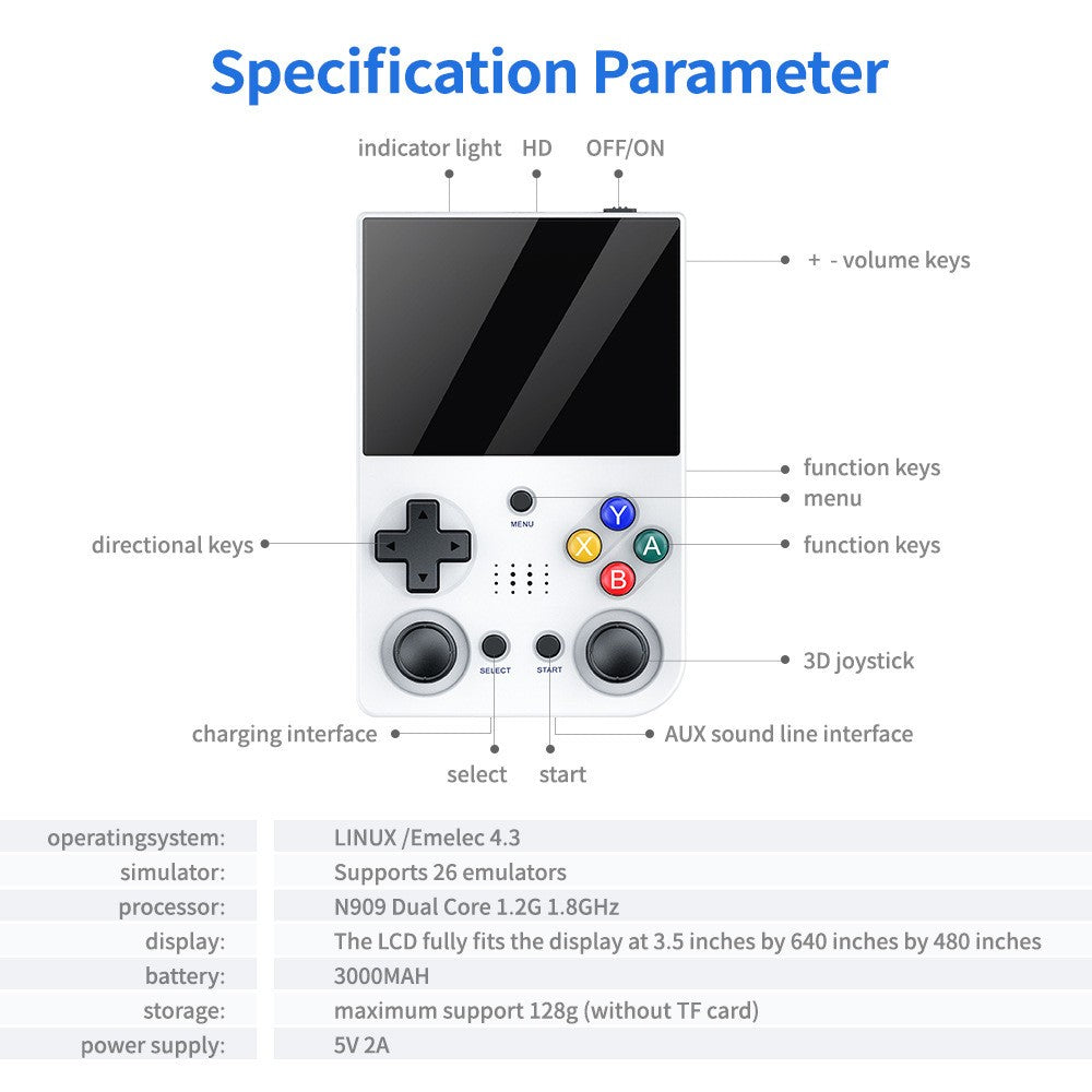 New Upgraded M21 Retro Handheld Game Console, 128GB 3 Inch Mini Video Game