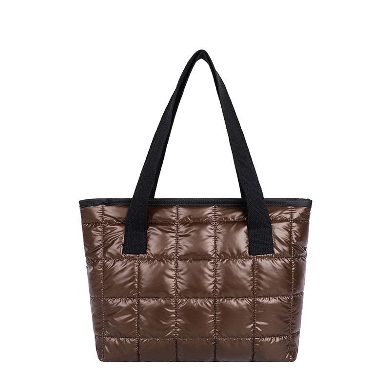 Large Shoulder Bags Waterproof Nylon Purses Cotton Feather Down Bag 36*13*27 CM