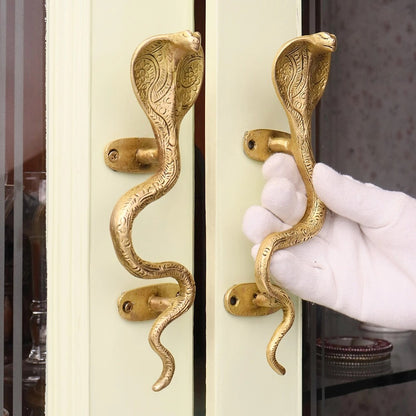 Snake Design Shape Antique Style Handcrafted Brass Door Pull Handles Home Décor