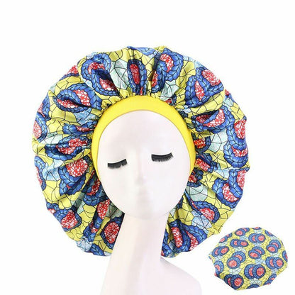 Sleep Night Cap Big Size Beauty Satin Silky Bonnet Head Cover Hat Curly Springy