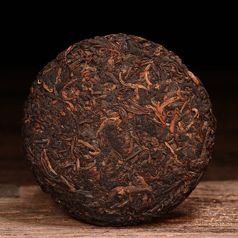 100g Ripe Puer Tea Cake Gong Ting Menghai Yunnan Mountain Grown Tea