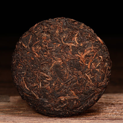 100g Ripe Puer Tea Cake Gong Ting Menghai Yunnan Mountain Grown Tea