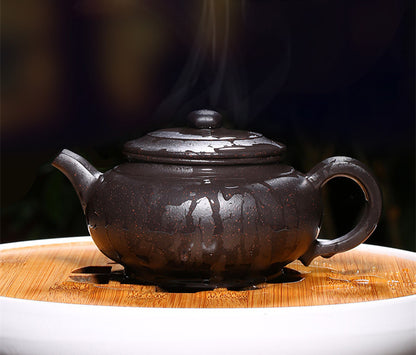 Master Handmade Tea Pot With Matching 4 Tea Cups Pure Zisha Yixing Pot Marked