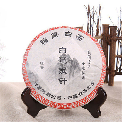 300g Organic White Tea Silver Needle Tea Chinese Compressed Tea Cake Health Care