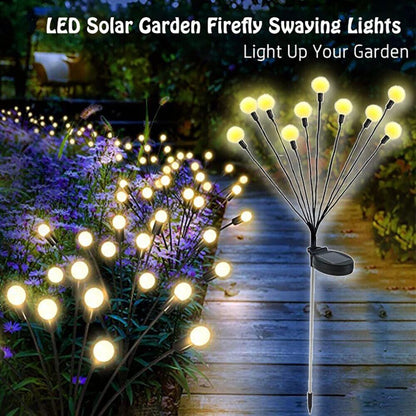 Solar Firefly Garden Light Swaying Outdoor Landscape Lamp Bulb Christmas Decor