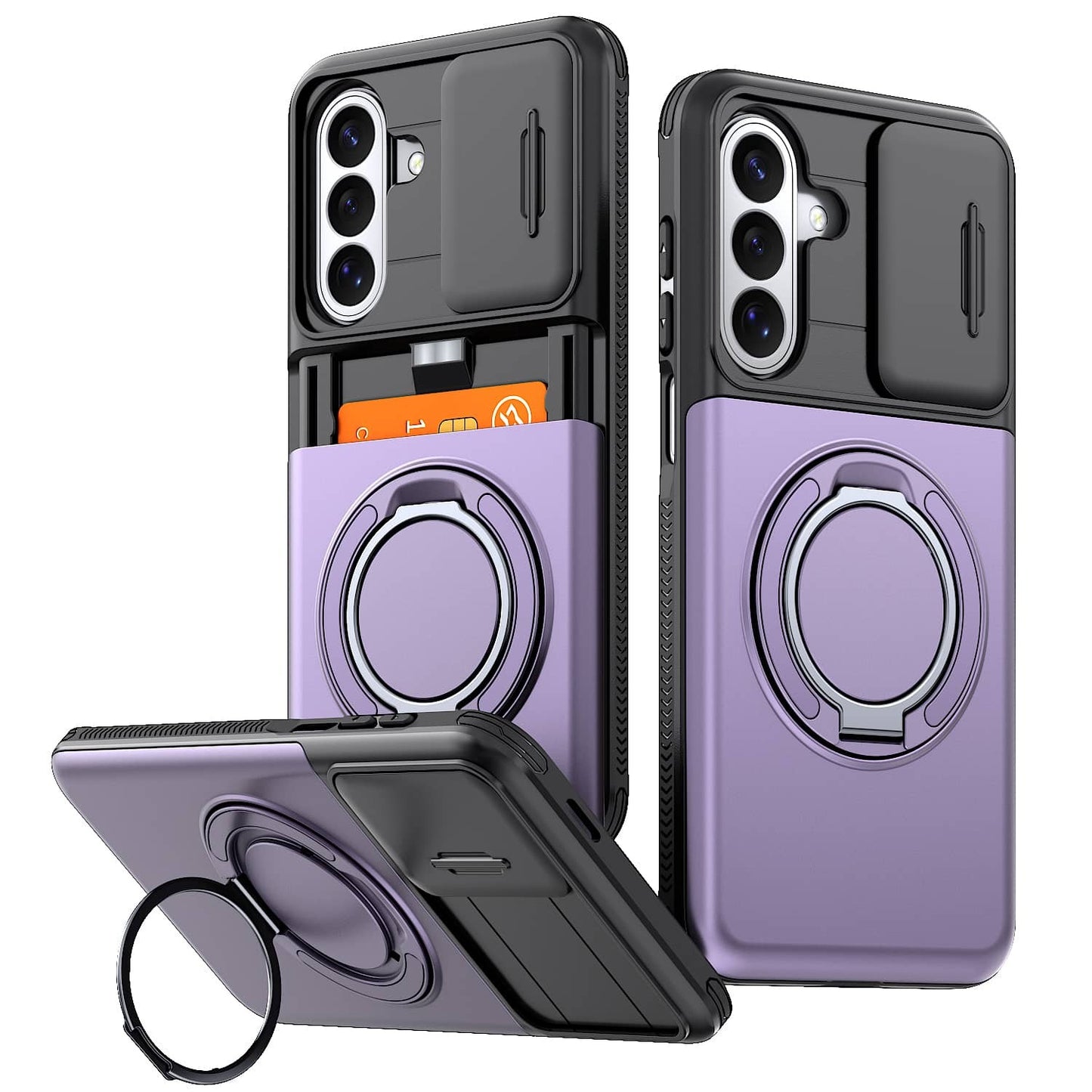 For Samsung Galaxy A57 A56 A37 A36 A27 A26 A17 Case with Card Holder & Kickstand