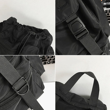 Shoulder Bag Waterproof Nylon Unisex Bag Couple Black Backpacks Harajuku Simple