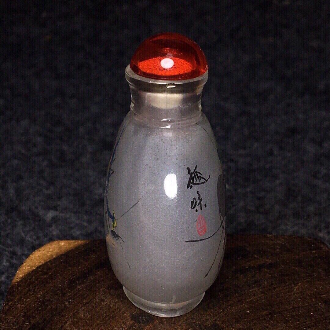 Ancient Chinese handmade interior painting ancient glazed snuff bottle