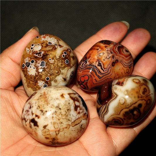 250G Tumble Polished Stone River Agate Banded Beautiful Patterns Madagascar