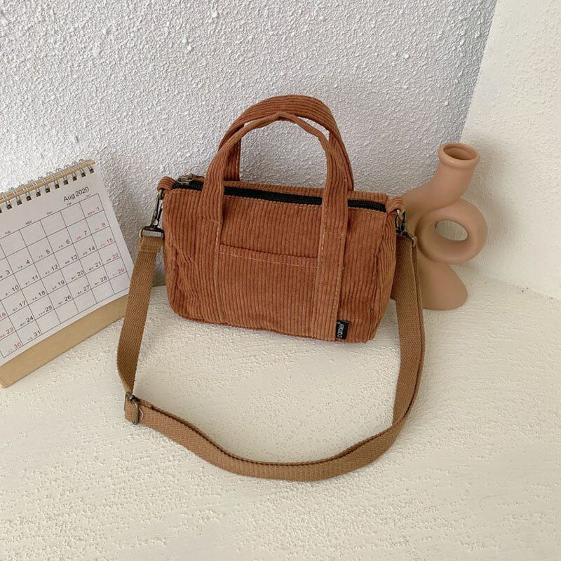 Shoulder Bag Canvas Handbag Zipper Totes Casual Purse Cloth Pouch 19*8*14 CM 1PC