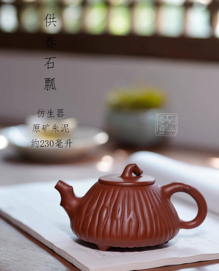 230cc chinese Yixing Handmade Zisha teapot Zhuni ShiPiao Gongfu Hu Tea Pot