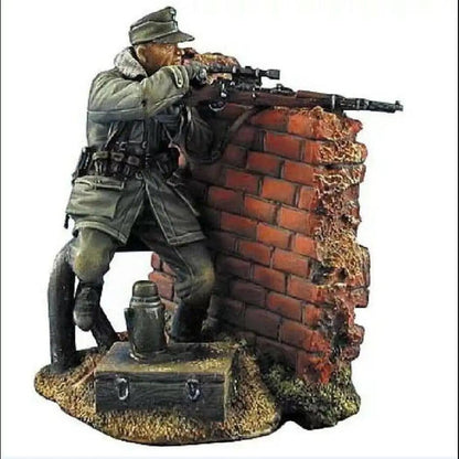 1/35 Resin Model Kit German Soldier Sniper (with Base) Ww2 Unpainted