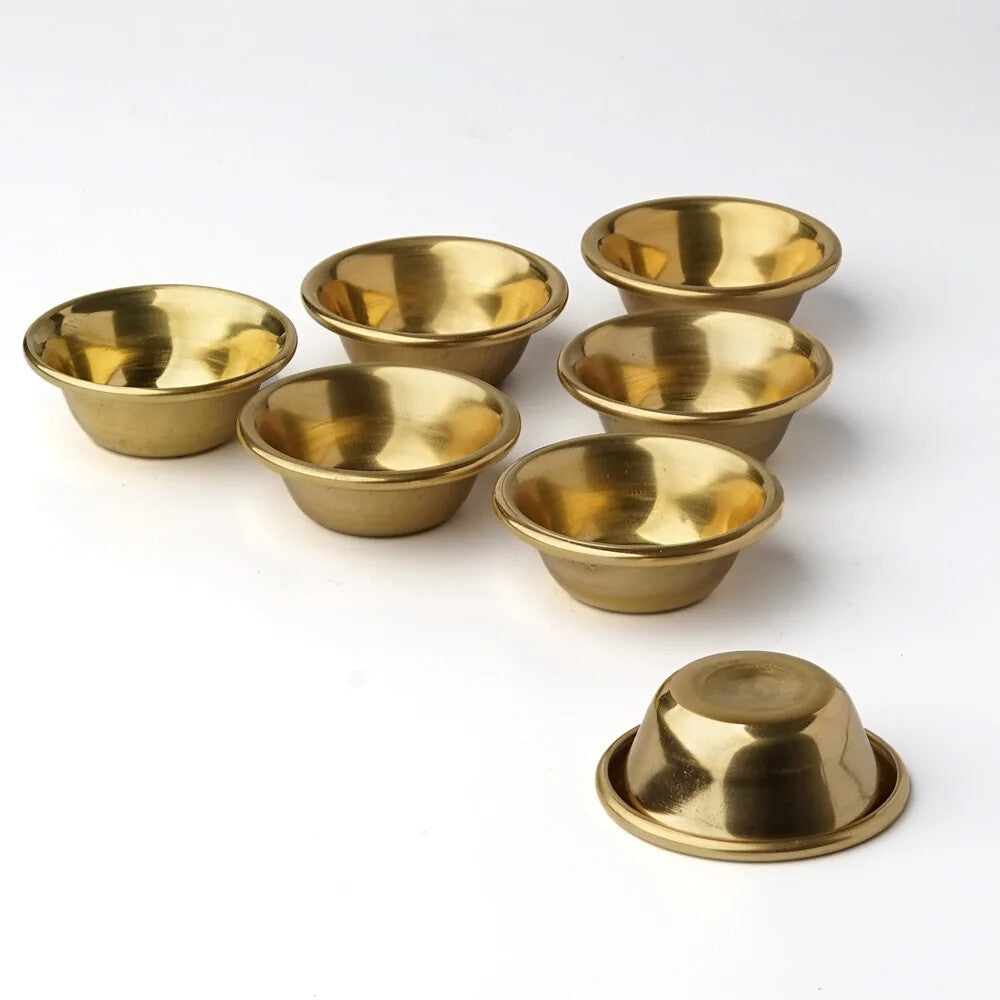 Copper Tibetan Bowl Buddha Disciples to Supply Water Meditation Brass Cup 7Set