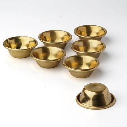 Copper Tibetan Bowl Buddha Disciples to Supply Water Meditation Brass Cup 7Set
