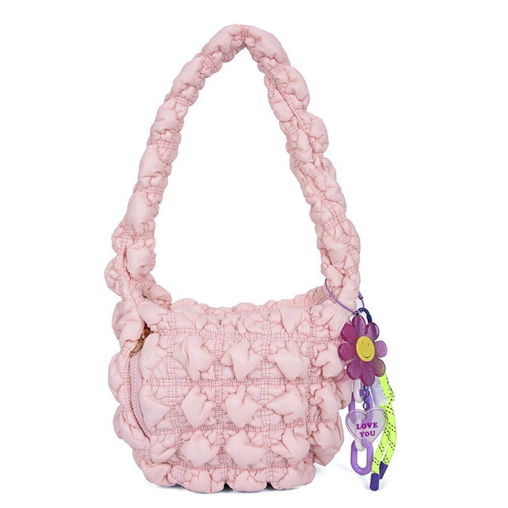 Nylon Women Shoulder Bags Lady Handbags Pleated Underarm Bag Small
