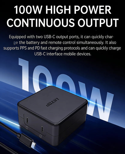 LKTOP 100W Desktop Charger – Fast Charge DJI Mavic 3/Air 3/RC & More