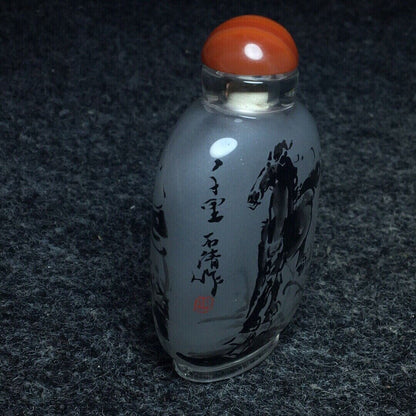 Ancient Chinese handmade interior painting ancient glazed snuff bottle