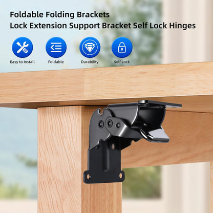 YDAJIURI Folding Brackets 8 Pack, Heavy-Duty Self-Locking Hinges with Screws, Fo