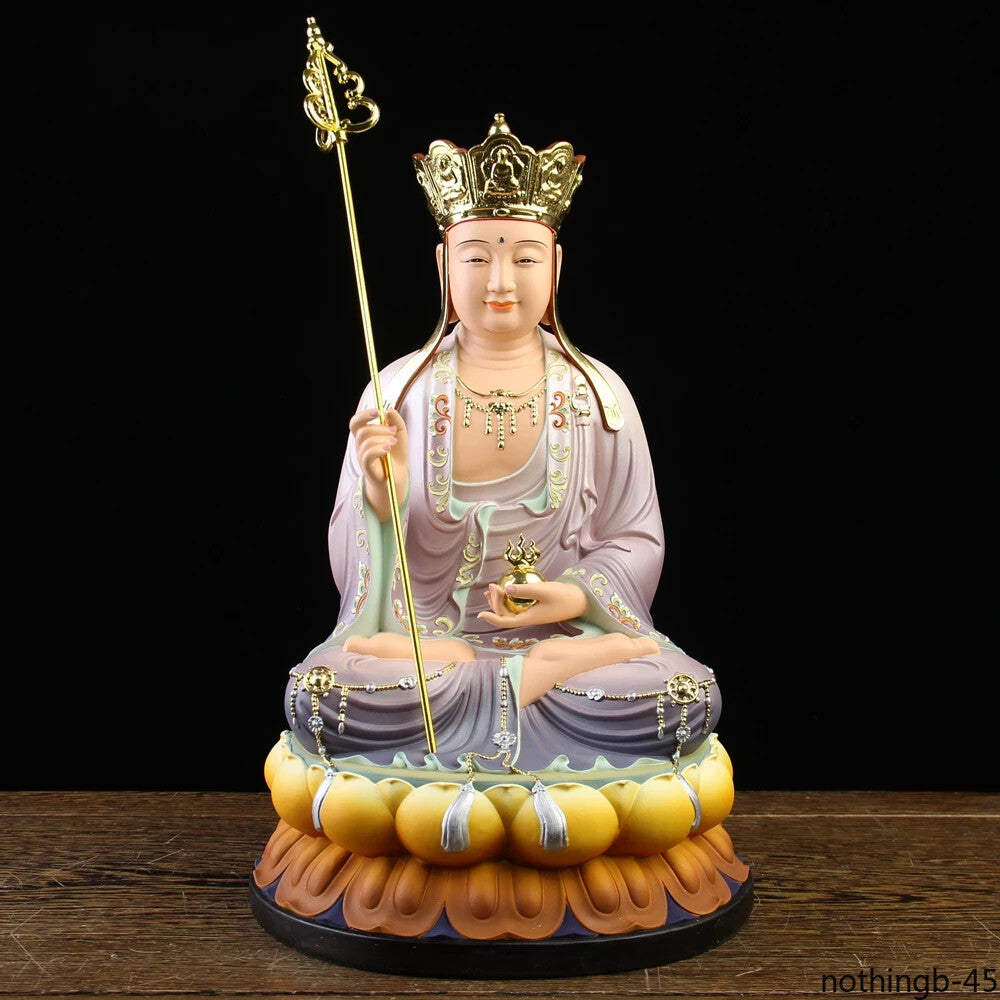 New Ksitigarbha Bodhisattva Dizang Pusa BUDDHA Figure Home Altar Shop Worship