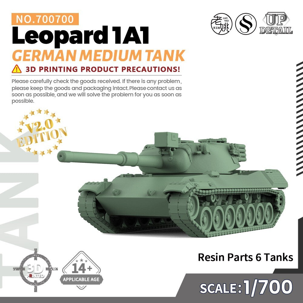 SSMODEL SS700700 1/700 Military Model Kit German Leopard 1A1 Medium Tank