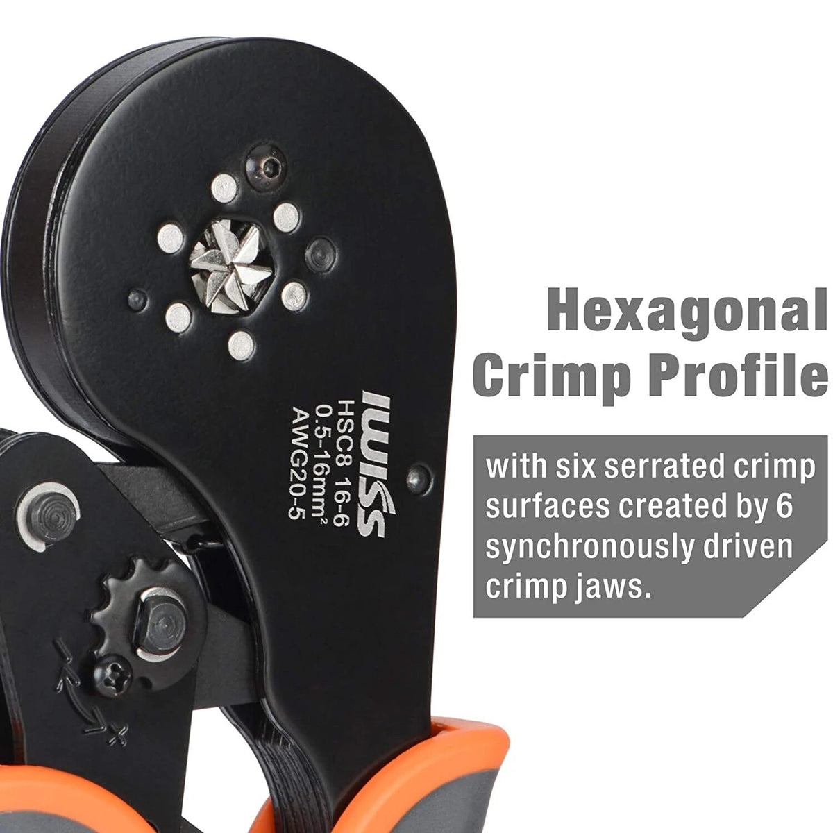 IWISS HSC8 16-6 Self-adjustable Crimping Pliers for AWG20-5 Bootlace End-sleeves
