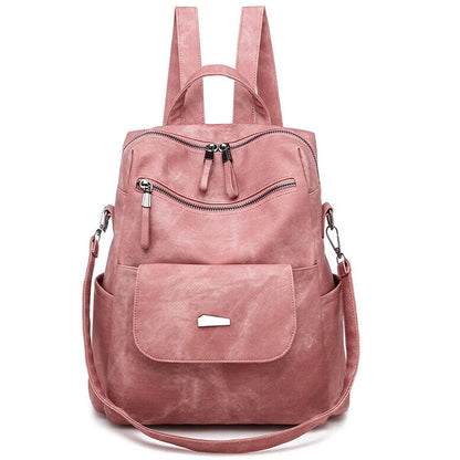 Women's Backpack Fashion Leather Large Multi-pocket Travel Rucksack Shoulder Bag