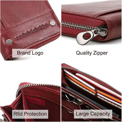 Wallets Genuine Leather Card Holder Purse Zipper Wallet Fashion Clutch Bag 1 PC