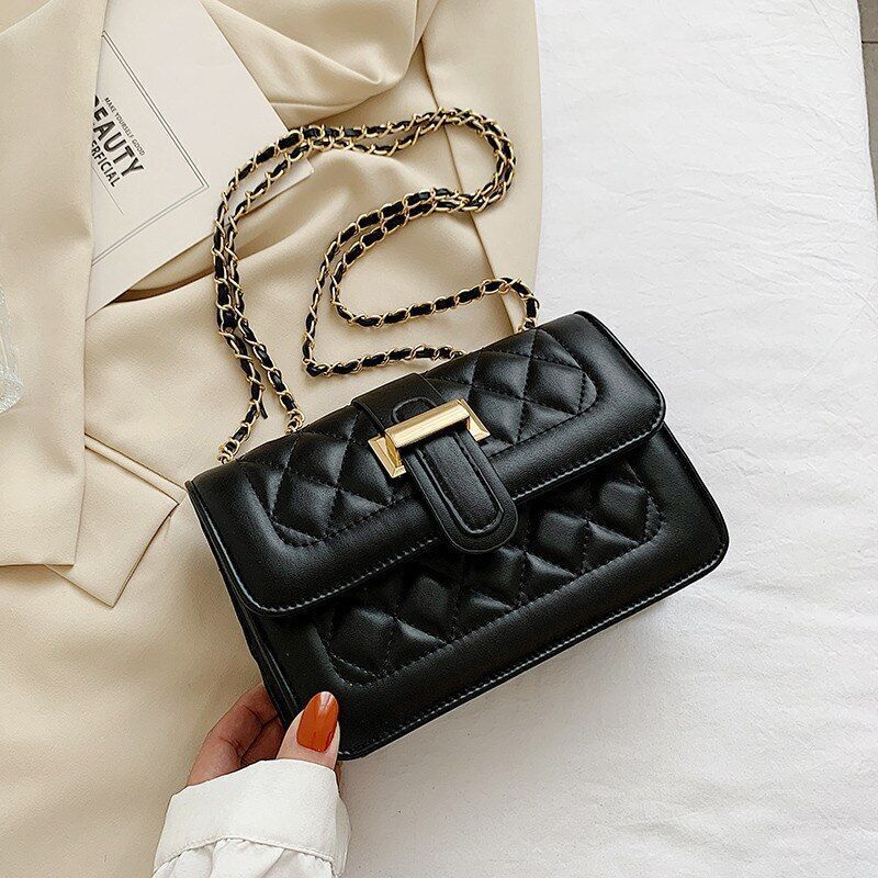 Fashion Leather Women Shoulder Bag Satchels Solid Color Crossbody Hasp Handbag