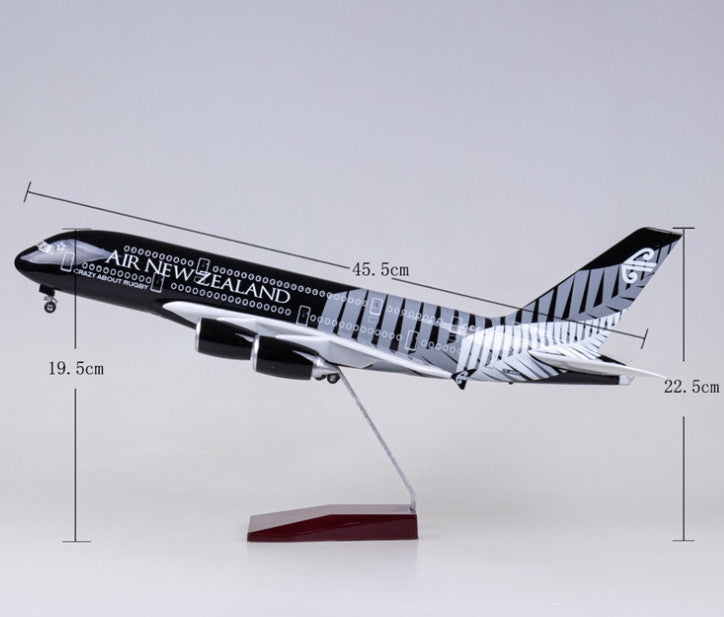 46CM 1:160 AIR NEW ZEALAND AIRBUS A380 Passenger Plane Landing Gear Resin Model