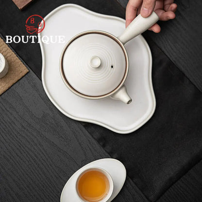 200ml Creative White Porcelain Side Handle Tea Pot Household Kung Fu Tea Set