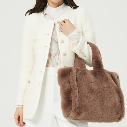 Women's Bag Fur Lady Shoulder Handbag Plush Warm Winter Bags Women
